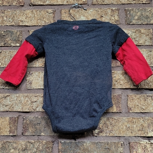 Okie Dokie Gray and Red Baby's 1st Christmas Long Sleeve Bodysuit - Picture 6 of 6